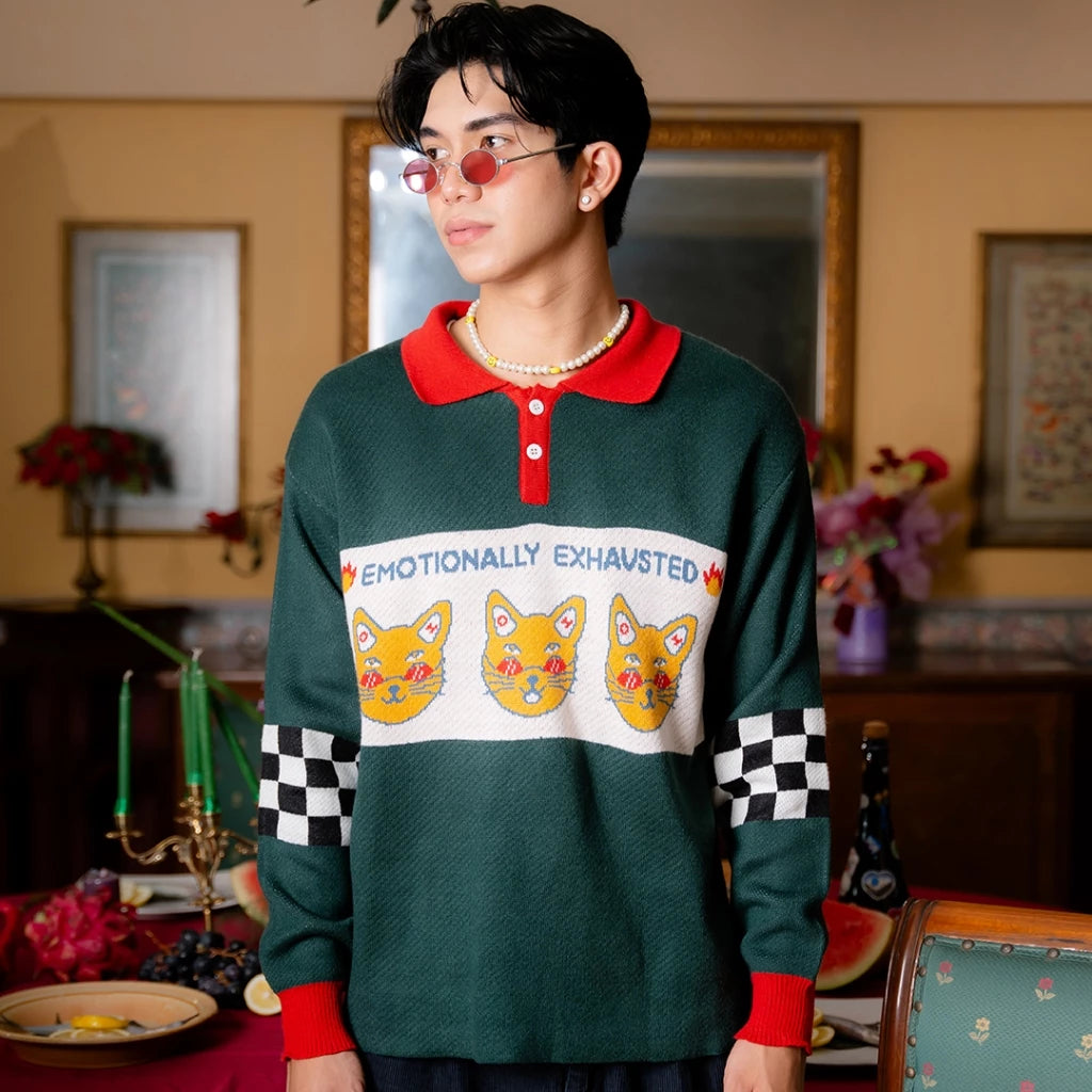 Emotionally Exhausted Knitted Sweater
