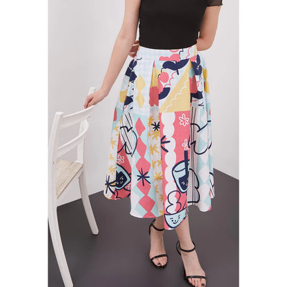 LEORA FLARE SKIRT - KHAOYAI PINK