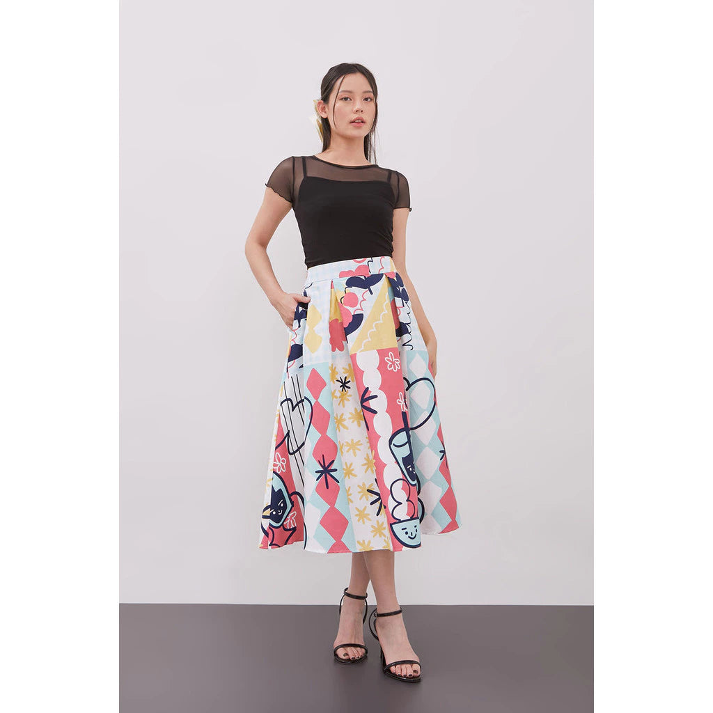 LEORA FLARE SKIRT - KHAOYAI PINK